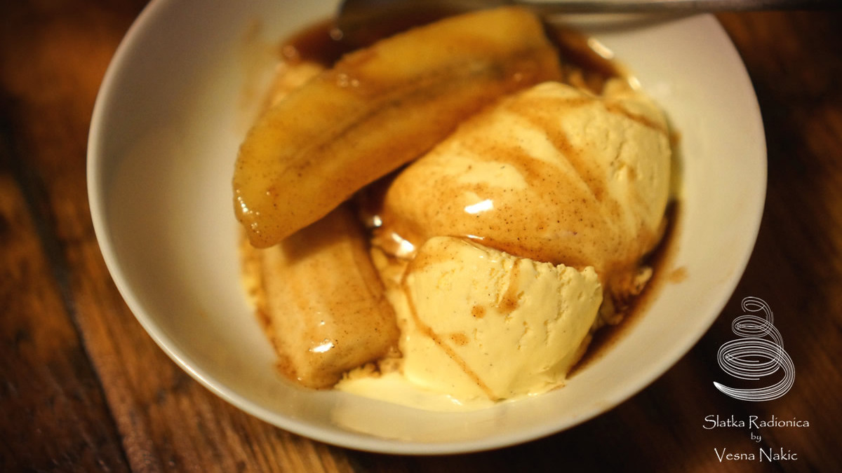 Bananas Foster, banane, sladoled, pržene banane sa sladoledom