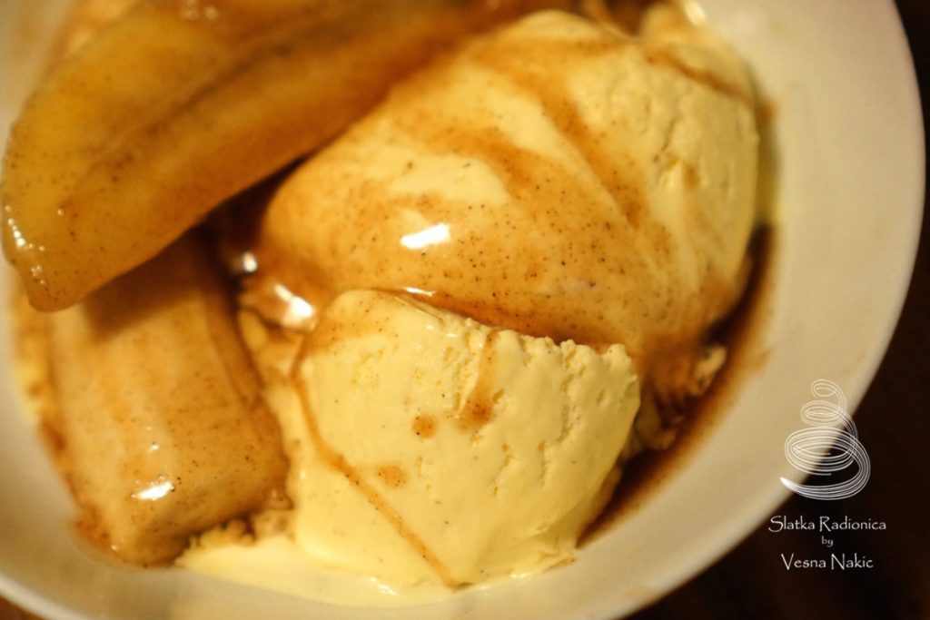 Bananas Foster, banane, sladoled