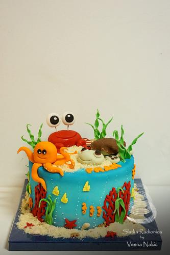 dječja torta, dječje torte, skradin, morska, hobotnica, rak, kornjača